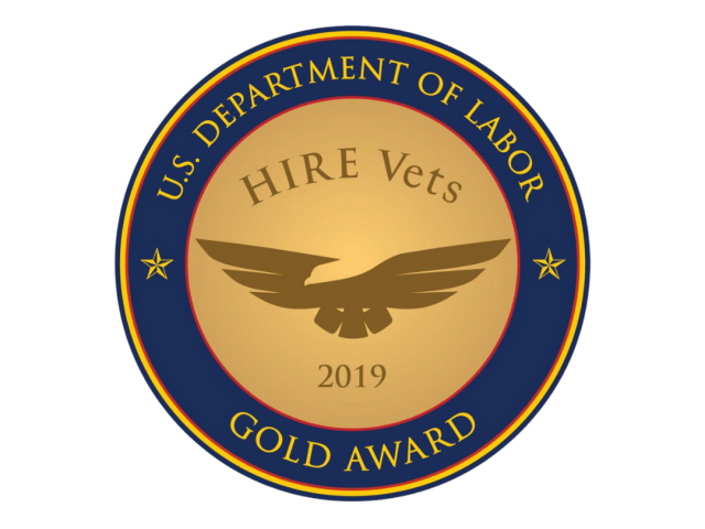 U.S. Department of Labor Hire Vets Gold Award 2019